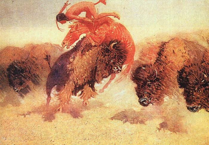 Frederick Remington The Buffalo Runner Germany oil painting art